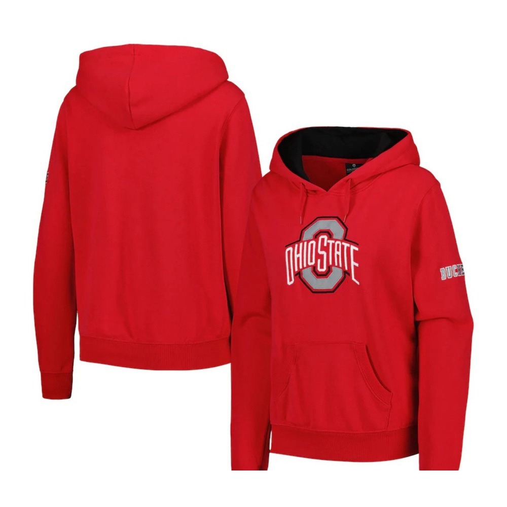 Colosseum Women's Medium Scarlet Ohio State Buckeyes Big Logo Pullover Hoodie